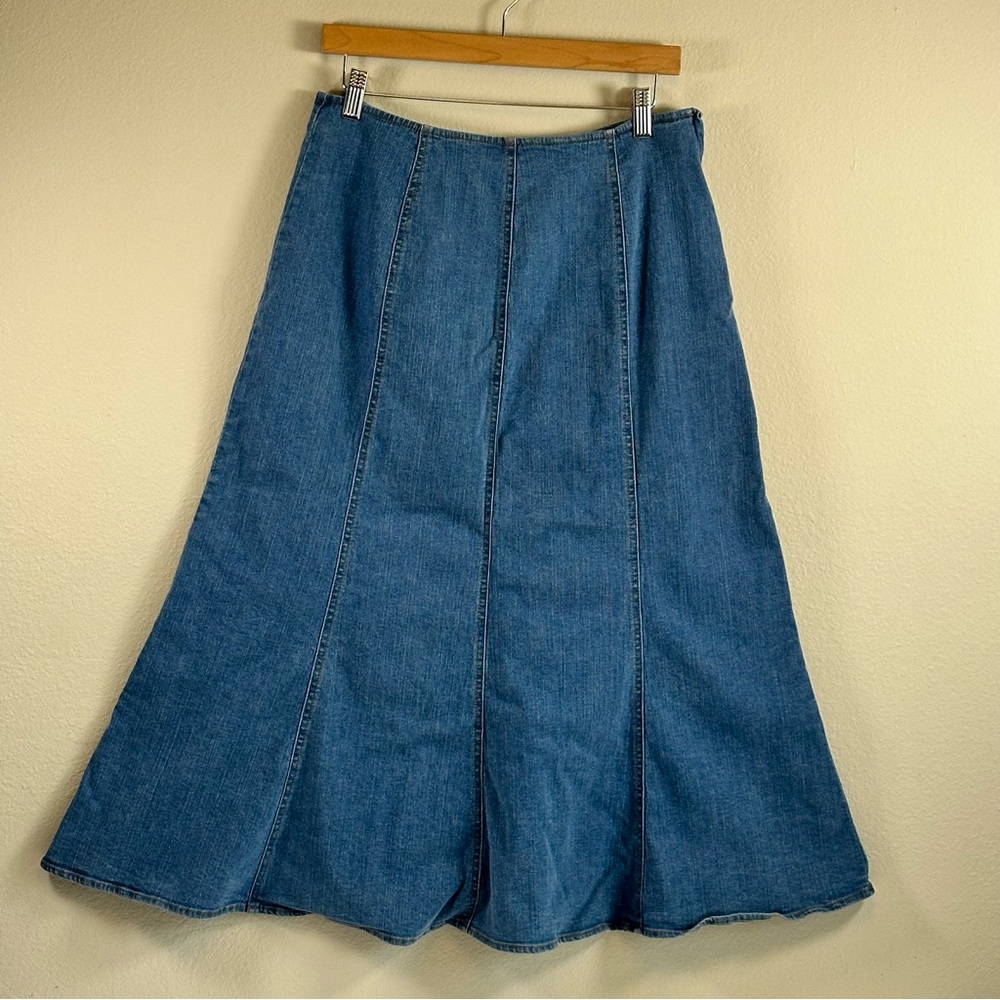 Susan‎ Bristol Denim A-Line Midi Skirt Size 10 Cottagecore Boho Western Casual